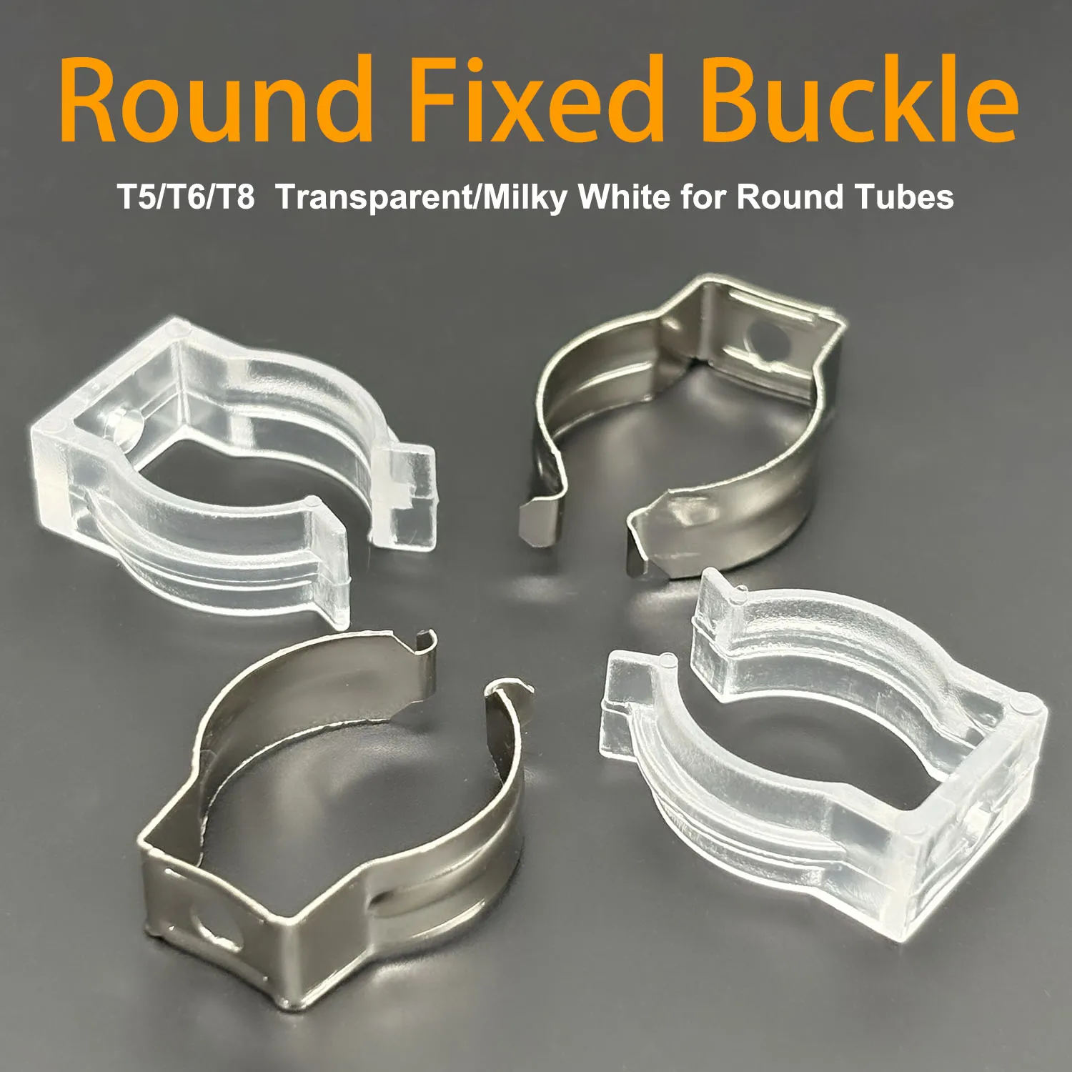 T5 T6 T8 LED Round Neon Fixed Clip Plastic Buckle High Quality Transparent White Connector Holder Silica Gel Tube Accessories
