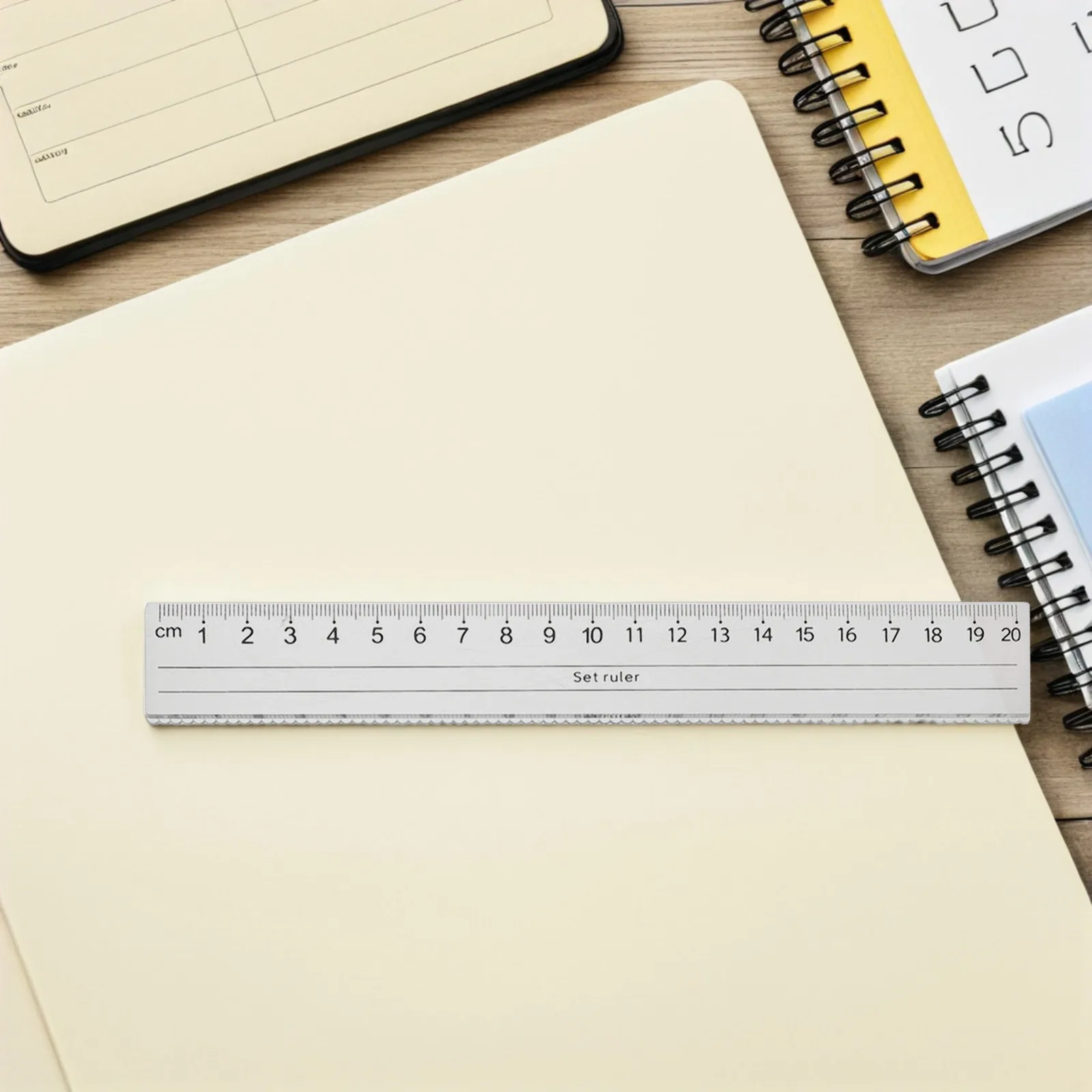10Pcs Transparent Straight Rulers Large Numbers Measurement 20Cm Plastic Ruler Drawing Stationery School Office Wave