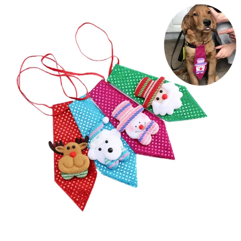 50pcs Christmas Pet Products Dog Bows Cat Dog Pet Bow Tie Bandana for Holiday Small Dog Grooming Accessories Large Dog Supplies