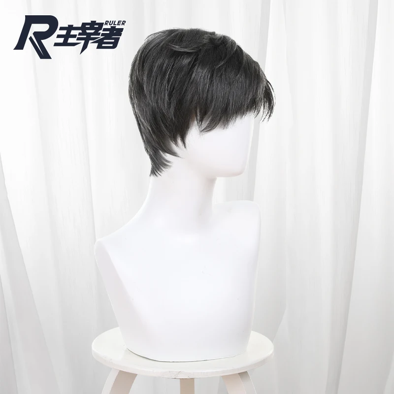 Game Love and Deepspace Cosplay Zayne Wig Halloween Play Party Stage High Quality Short Black Curly Hair Costume Props