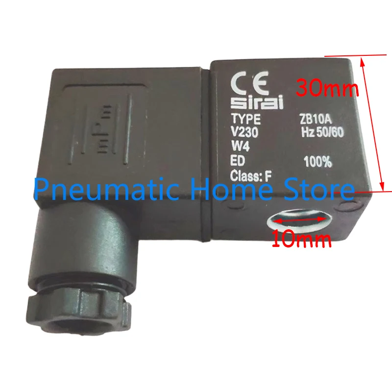 SIRAI TYPE ZB10A Solenoid Valve Coil L182B01 DC24V 5.5W AC230V 4W Inner Diameter 10mm Height 30mm