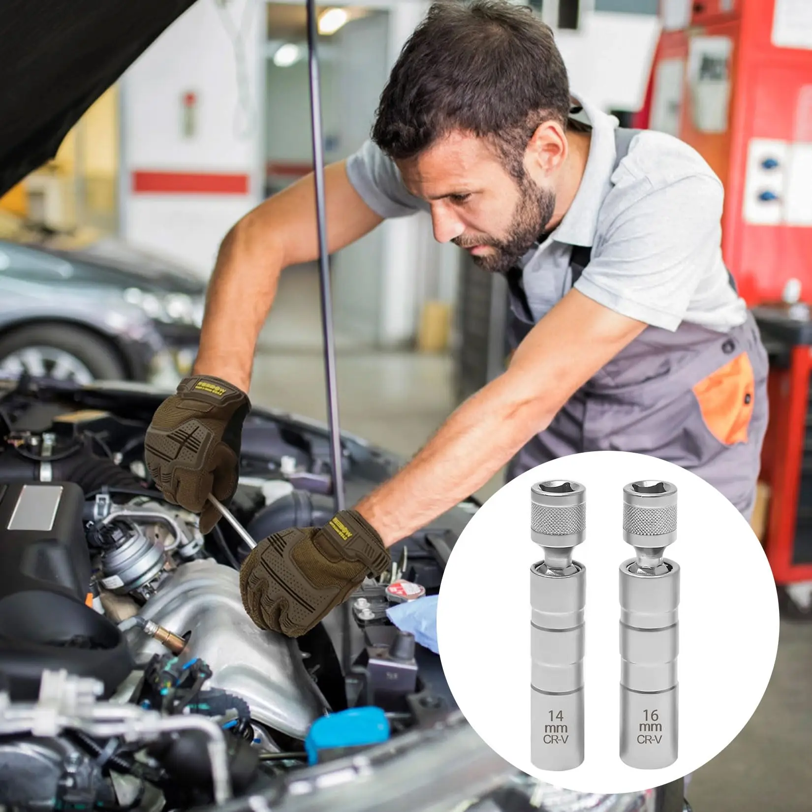 Набор ключей для свечей зажигания 14 мм/16 мм — гибкая магнитная головка для легкого снятия
