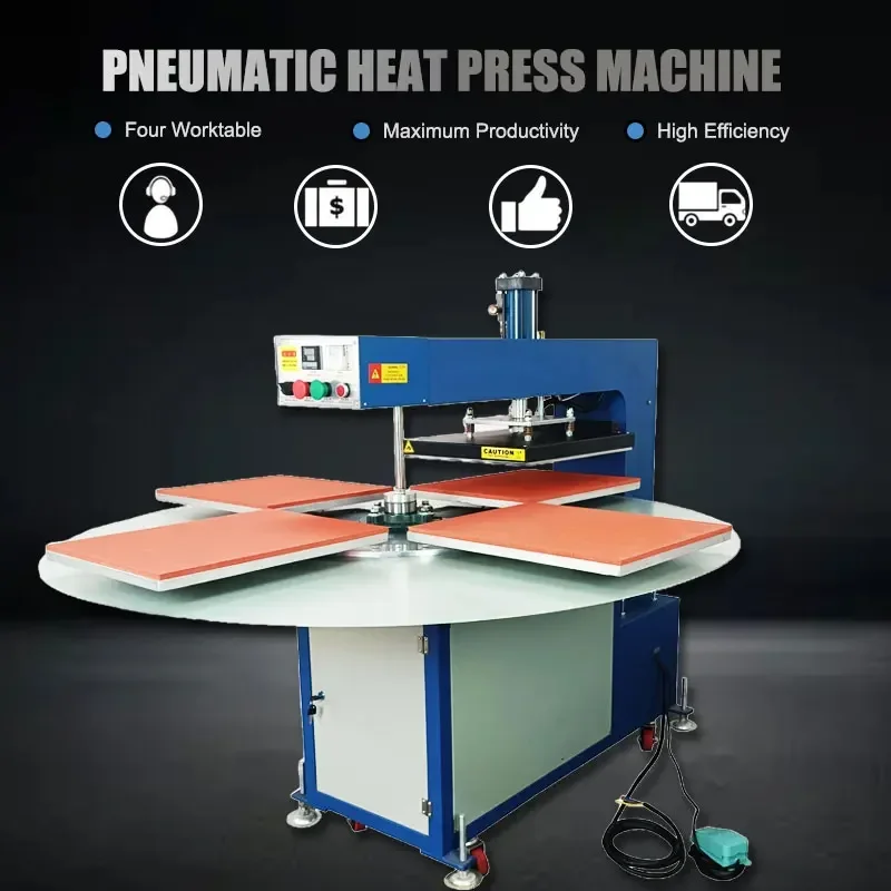 Auto Open Four Work Station 40*50cm HeatPress Transfer tShirt Printing Machine Heat Press Printer Machine