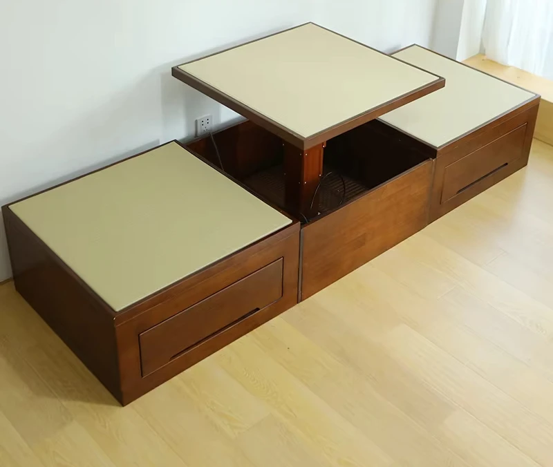 Tujia tatami floor style solid wood storage, overall combination