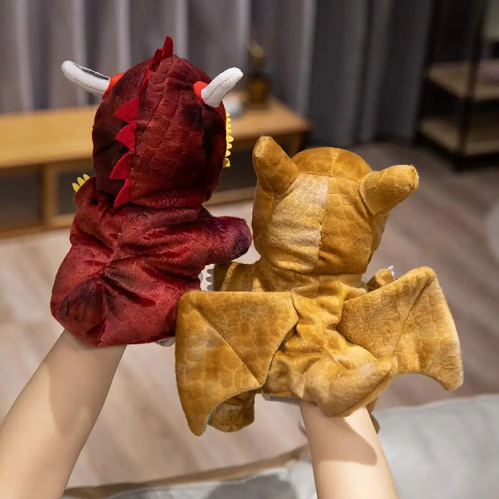 Kids Play Scene Toy Educational Dinosaur Hand Puppet Plush Toy for Kids Storytelling Prop Kawaii Dolls Stuffed for Children