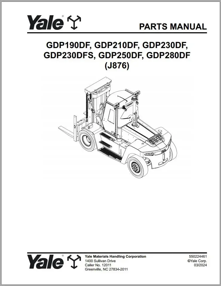 Yale Forklift Parts Catalog PDF Collection 02.2024 - 03.2024