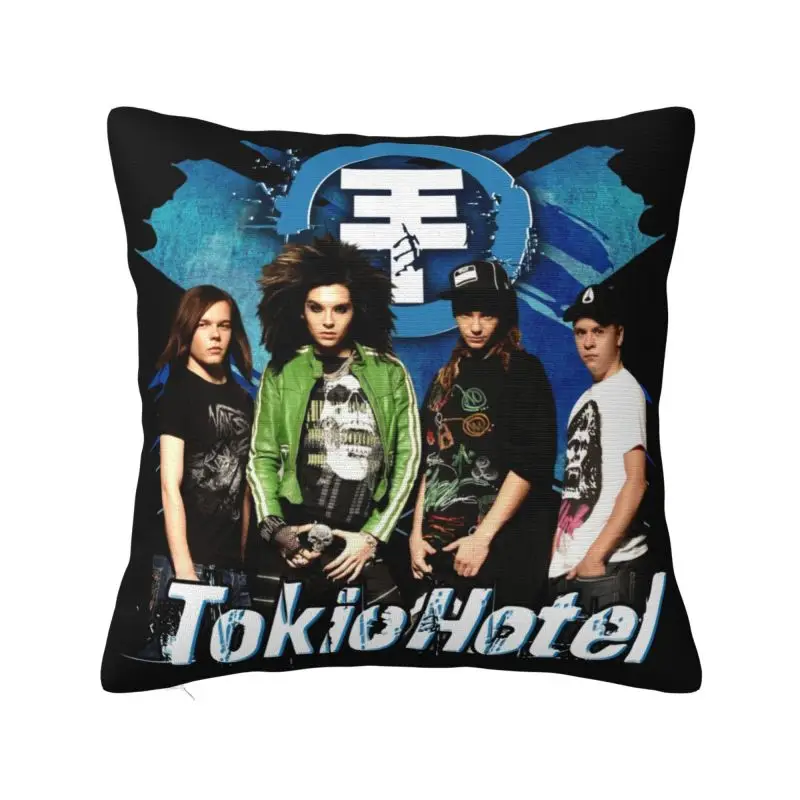 Luxury Pop Rock Band Tokio Hotel Cushion Covers Polyester German Throw Pillow for Car Square Pillowcase Bedroom Decoration