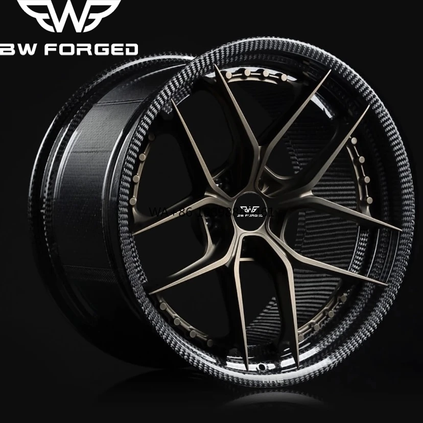

Forged Black Carbon Fiber 5x120 Wheels 19inch Concave Passenger Car Wheels 5x112 for rims Wheels