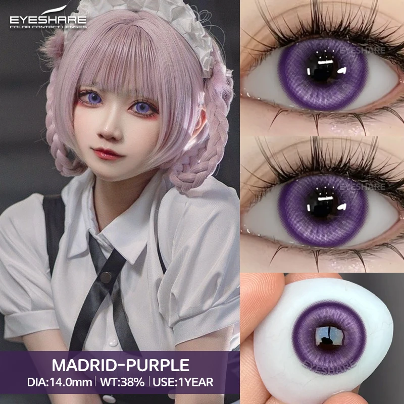 EYESHARE 5Pair Cosplay Color Contact Lenses for 1 Day Daily Lens Blue Contacts Daily Disposable  Comfort Lenses 10Pcs