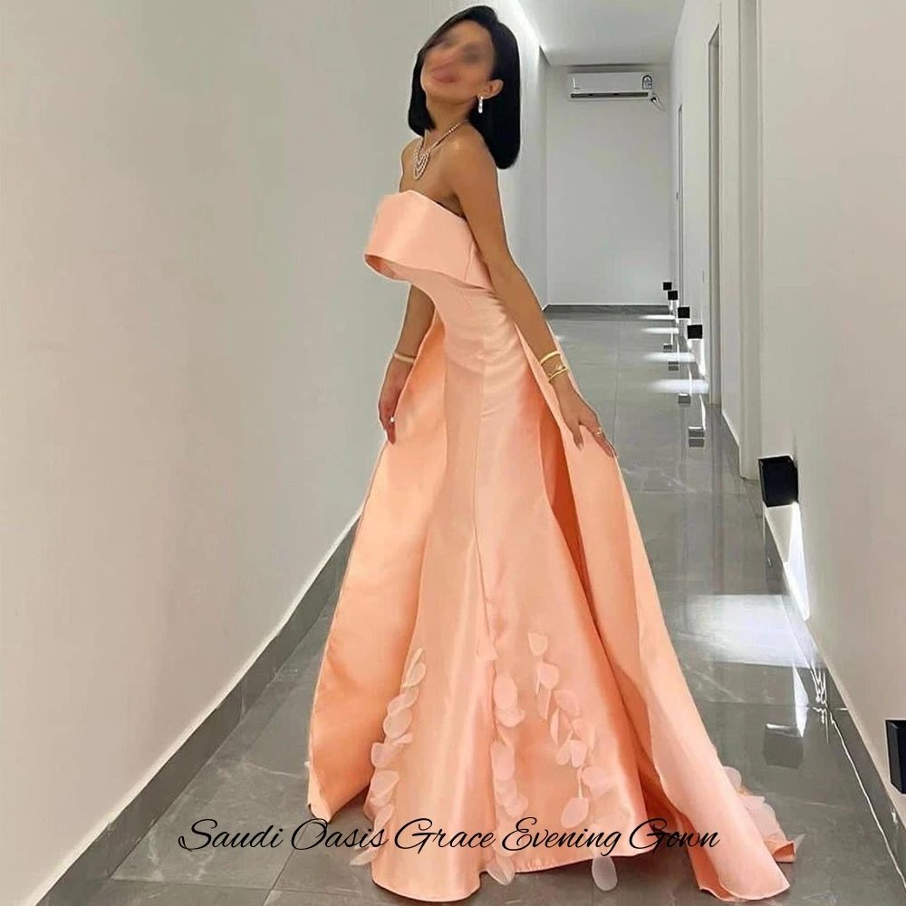 Fashion Strapless Sleeveless Customized Homecoming Dress High Quality Satin Mermaid Vestido De Festa Simple Flower Evening Dress