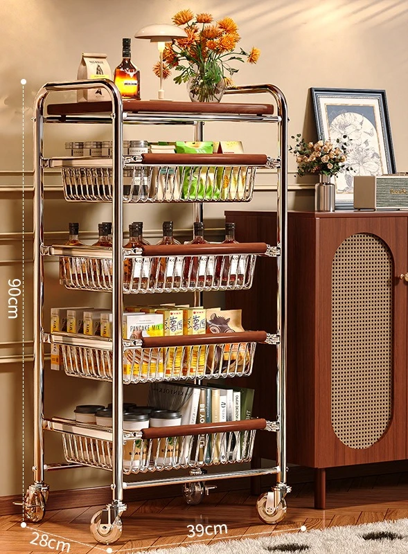 

Sturdy Metal Storage Rack for Kitchen Vegetables Fruits Bathroom Toys Organizer Living Room Shelves