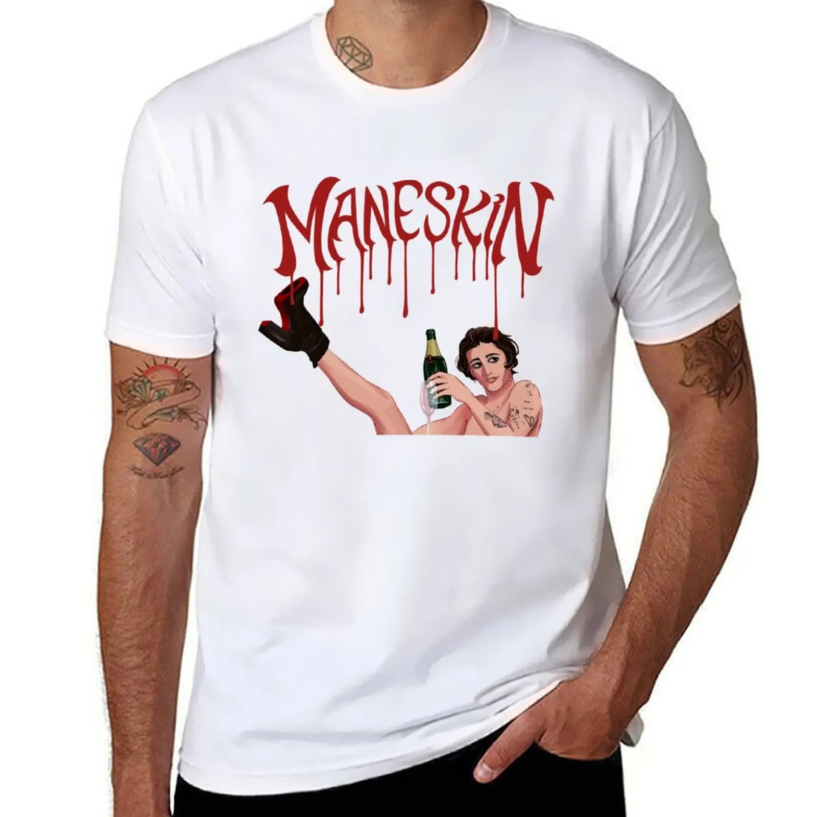 

Damian Manskin T-Shirt t shirts for man graphic funny t shirt personalised man t shirt cotton T-Shirt