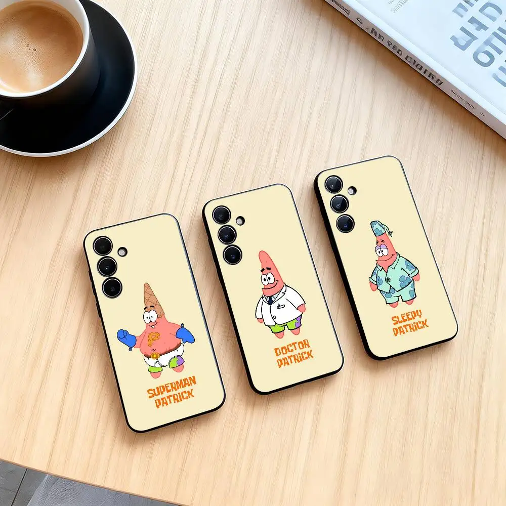 P-Patrick Star Cartoon  Phone Case For Samsung Galaxy A73,A72,A71,A70,A53,A52,A51,Soft Silicone Black Cover Gift