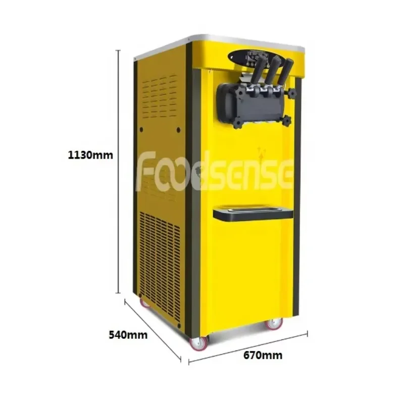 Selling Ice Cream Freezer Machine 3-flavor Yogurt Maker 24L/H Soft Ice Cream Machine Snack Machines
