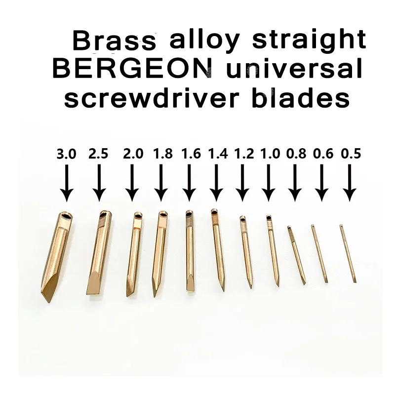 KWONG YUEN  Watch Repair Tool Brass Alloy Straight Bergeon Universal Screwdriver Blades