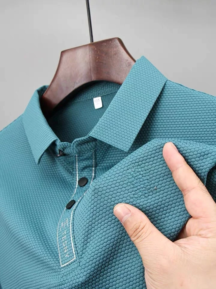 

High-End Breathable Smooth Men's T-irt ort Sve High Collar Ultra-Fit Long Sve Youth Faion Summer 205