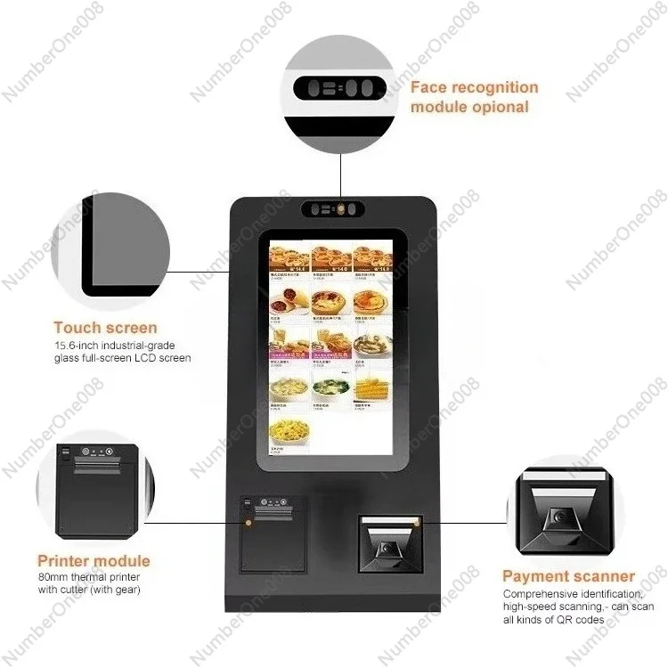 

Индивидуальный настольный 15,6-дюймовый сенсорный экран для ресторана, касса самообслуживания, киоск для заказа самообслуживания