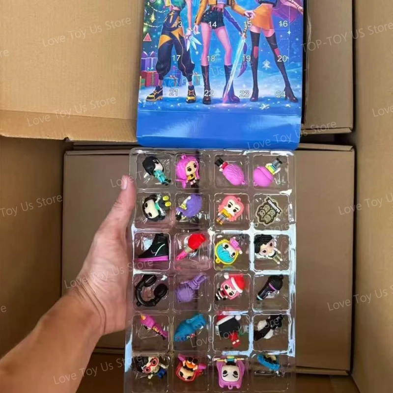 Nuovo calendario dell'Avvento 3D KPop Demon Hunters K-Pop Demon Hunters Rumi Mira Zoey Conto alla rovescia di Natale Calendario dell'Avvento Regalo 24 giorni
