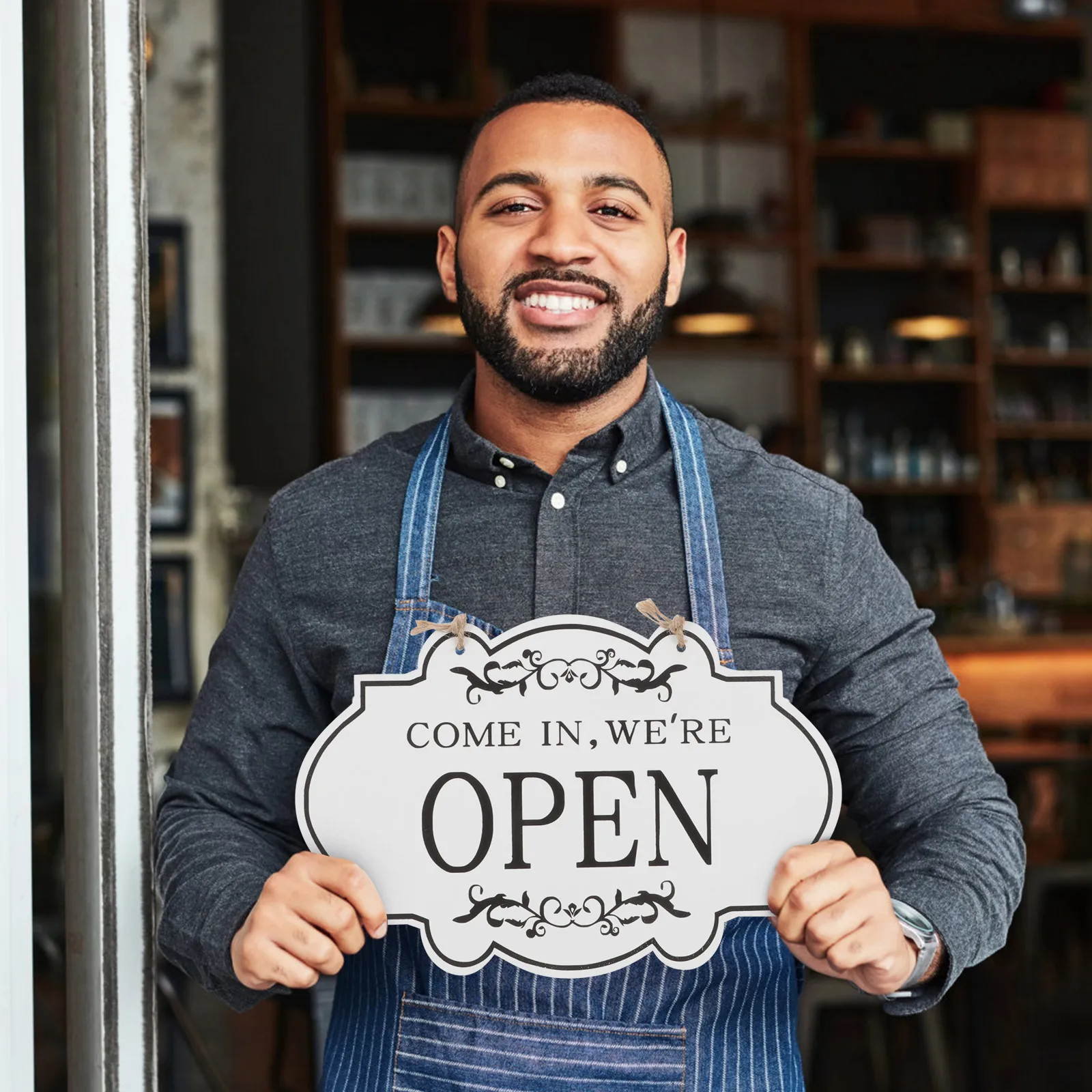 

Wooden Door Plate Double Sided Open Closed Sign Retro Farmhouse Decor Versatile Hanging Signs Store Kitchen House Number