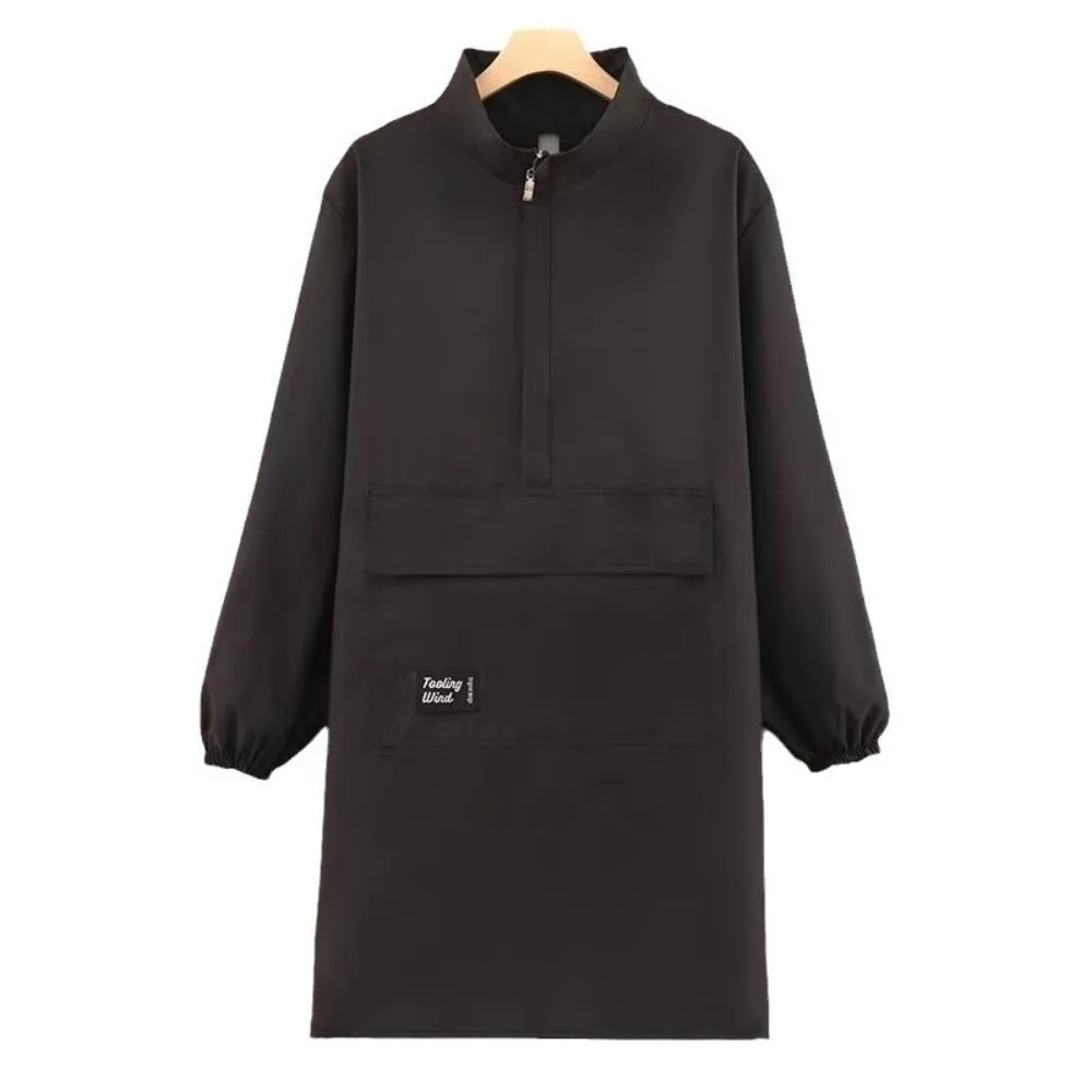 

Новый полиэстеровый хлопковый фартук с длинными рукавами, водонепроницаемые однотонные фартуки для общественного питания, устойчивая к пятнам рабочая одежда для использования на кухне