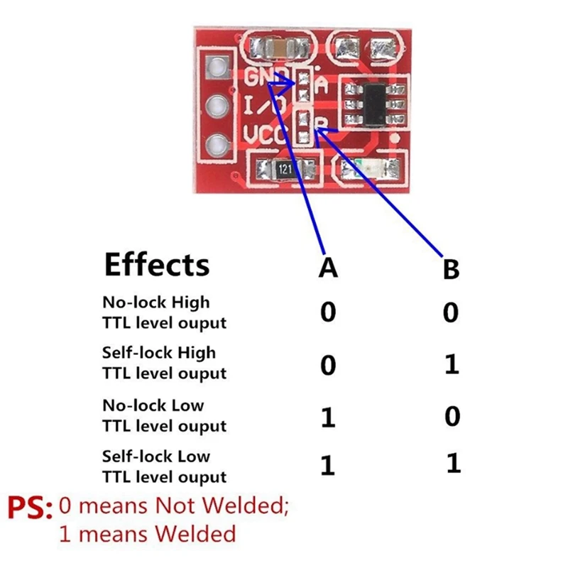 Modular Self-Locking Jog interruptor capacitivo, Touch Button, transformação de canal único, Ttp223, 300pcs