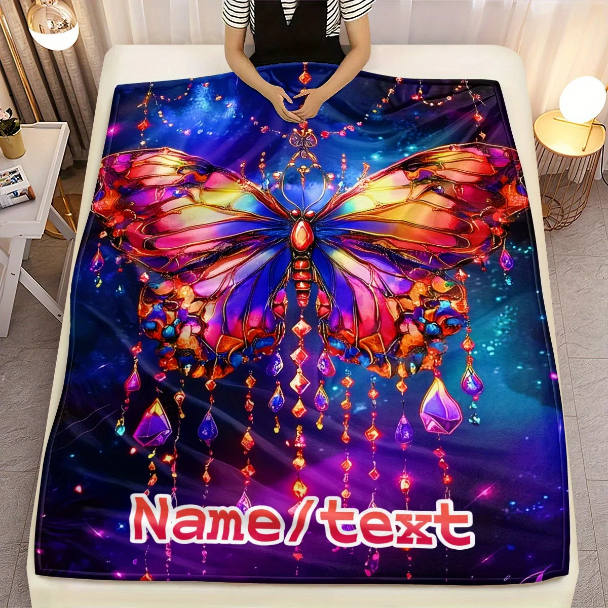 

Индивидуальное имя: одеяло Dreamy Butterfly Dreamer, легкое фланелевое домашнее постельное белье, подходит для диванов-крофов