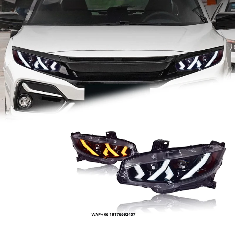 

FT Car Lights forHonda 10th Gen Civic Headlights 2016-2021 LED Projetor Headlamp Daytime Running Light Automotive Accessories