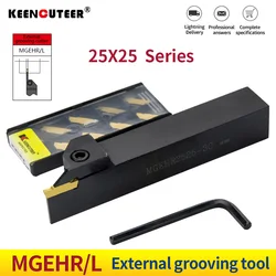 1PC MGEHR2525-1.5/2/2.5/3/4/5 Grooving Tool Holder MGMN Carbide Insert MGEHR Straight Shank External Turning Tool Lathe Bar