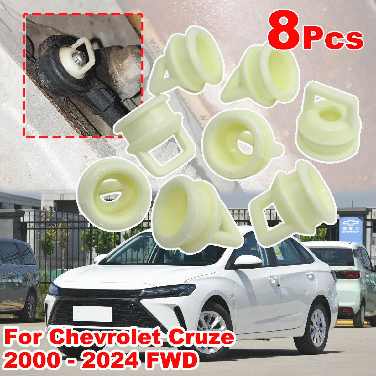 

8pcs For Chevrolet Cruze 2000 - 2024 FWD Shifter Cable Bushing Rubber Grommet Clip Shift linkage Repair Kit 15276979 15823112
