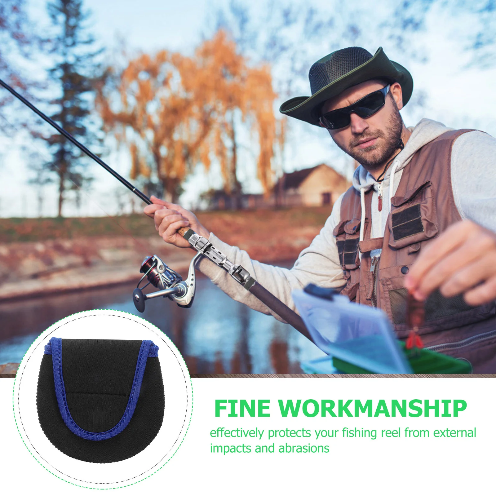 

Fishing Protective Cover Heavy Duty Anti-Collision Baitcaster Reel Storage Case Reel Protector Sleeve Fishing Tackle Organizer