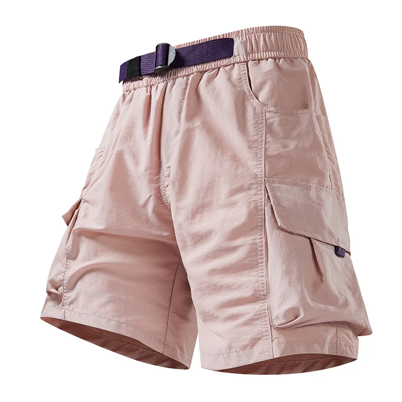 

Summer shorts men's breathable loose five quarter pants with elastic waist and ice silk outdoor versatile casual sports pants