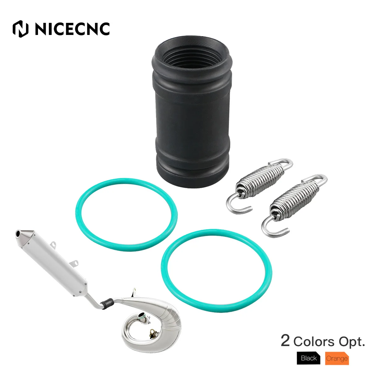 NiceCNC Exhaust Coupler Kit For GasGas EX EC MC 250 300 EC250 EC300 EX250 EX300 2021 2022 2023 Silencer Tailpipe Rubber Seal