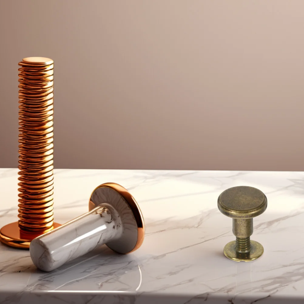 

10Pcs Leathercraft Binding Post Screws Round Flat Head Metal Rivets for Bookbinding Bag Repair DIY Crafting Fasteners Kit