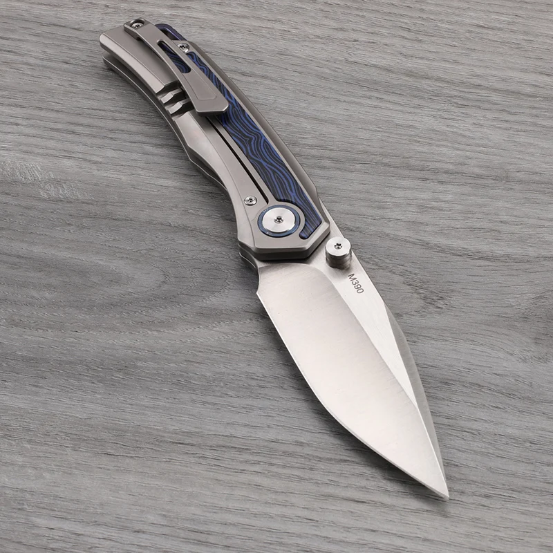 M390 Steel Titanium Alloy Handle Folding Knife Outdoor Camping Self-defense Portable Pocket ECD Sharp Survival Tool