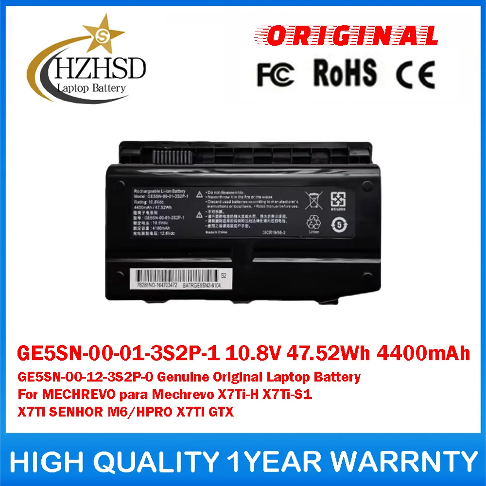 

GE5SN-00-01-3S2P-1 10.8V 47.52Wh 4400mAh GE5SN-00-12-3S2P-0 Genuine Original Laptop Battery For MECHREVO Para Mechrevo X7Ti-H/S1