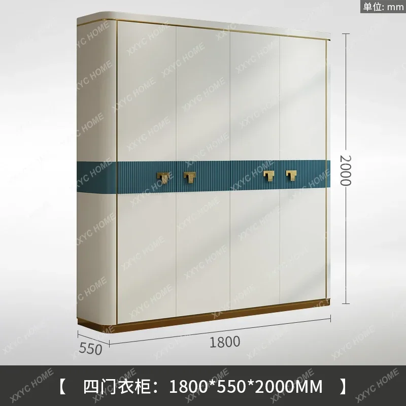 HHItalian Light Luxury Home Postmodern Four/two Door Storage Bedroom Wardrobe