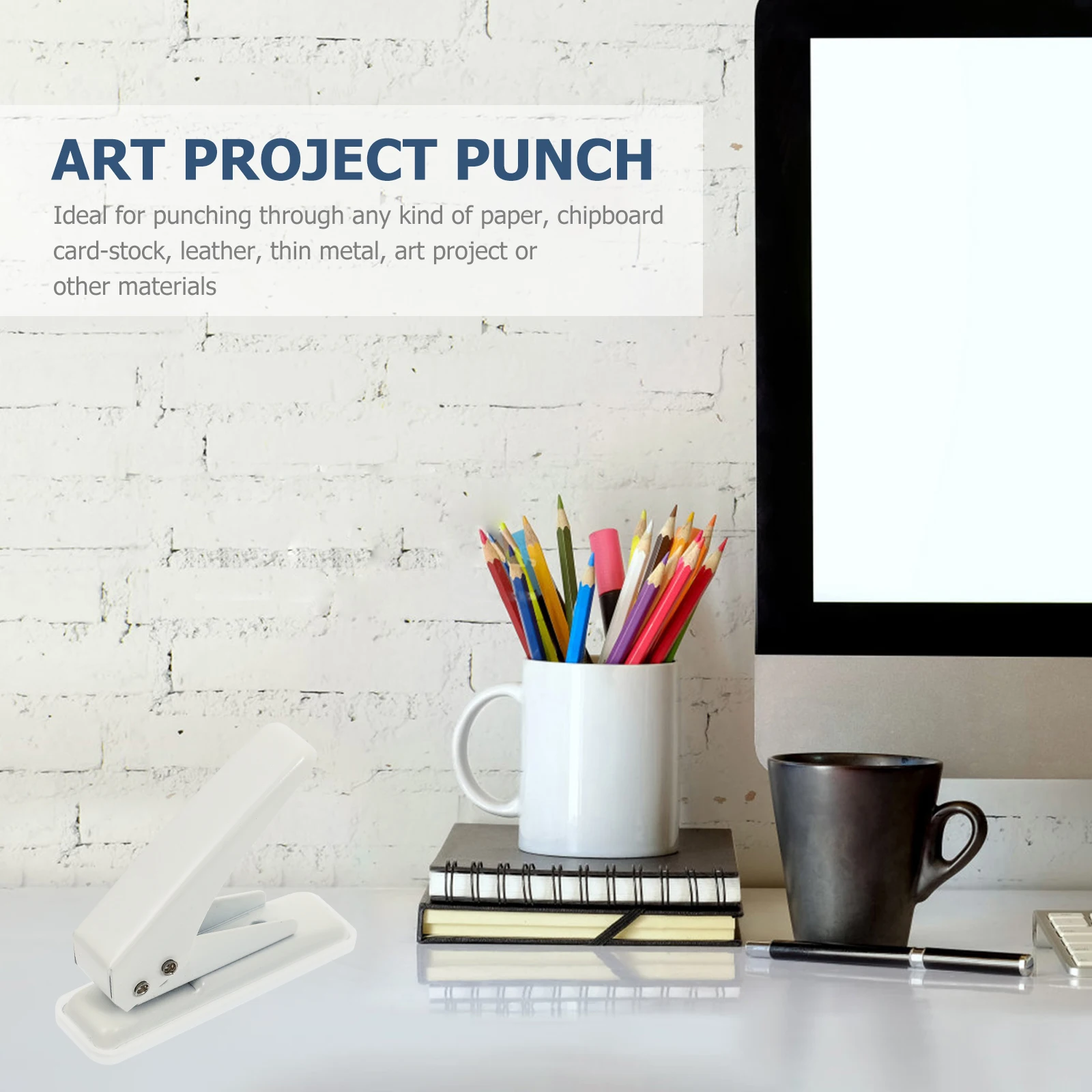 

Single Hole Puncher Handheld Paper Punch For Chipboard Art Craft Projects Anti-Skid Base Craft Punch Tool