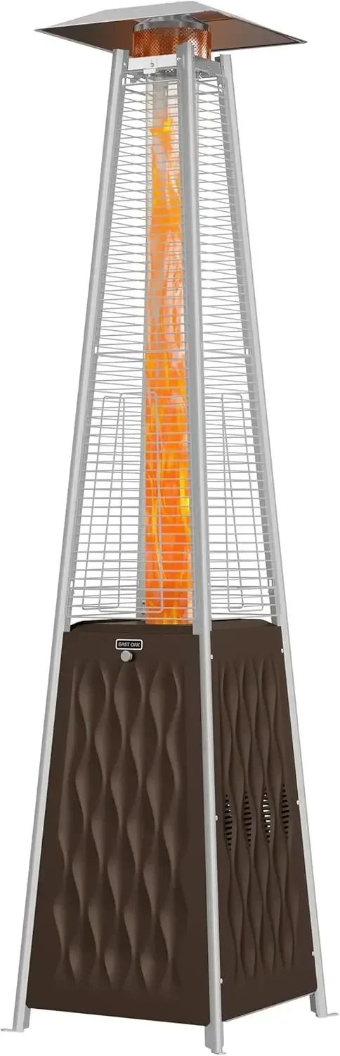 Tube Propane Outdoor Heater with Wheels, Triple Safety Protection, 2025 Upgrade for Home, Backyard & Commercial Spaces, Bronze