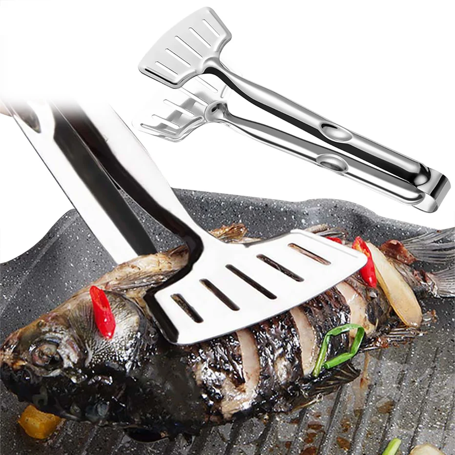 

Household Stainless Steel Steak Clip Frying Shovel Fried Fish Shovel Pizza Barbecue Grilling Tong Kitchen Clamp Cooking Tools