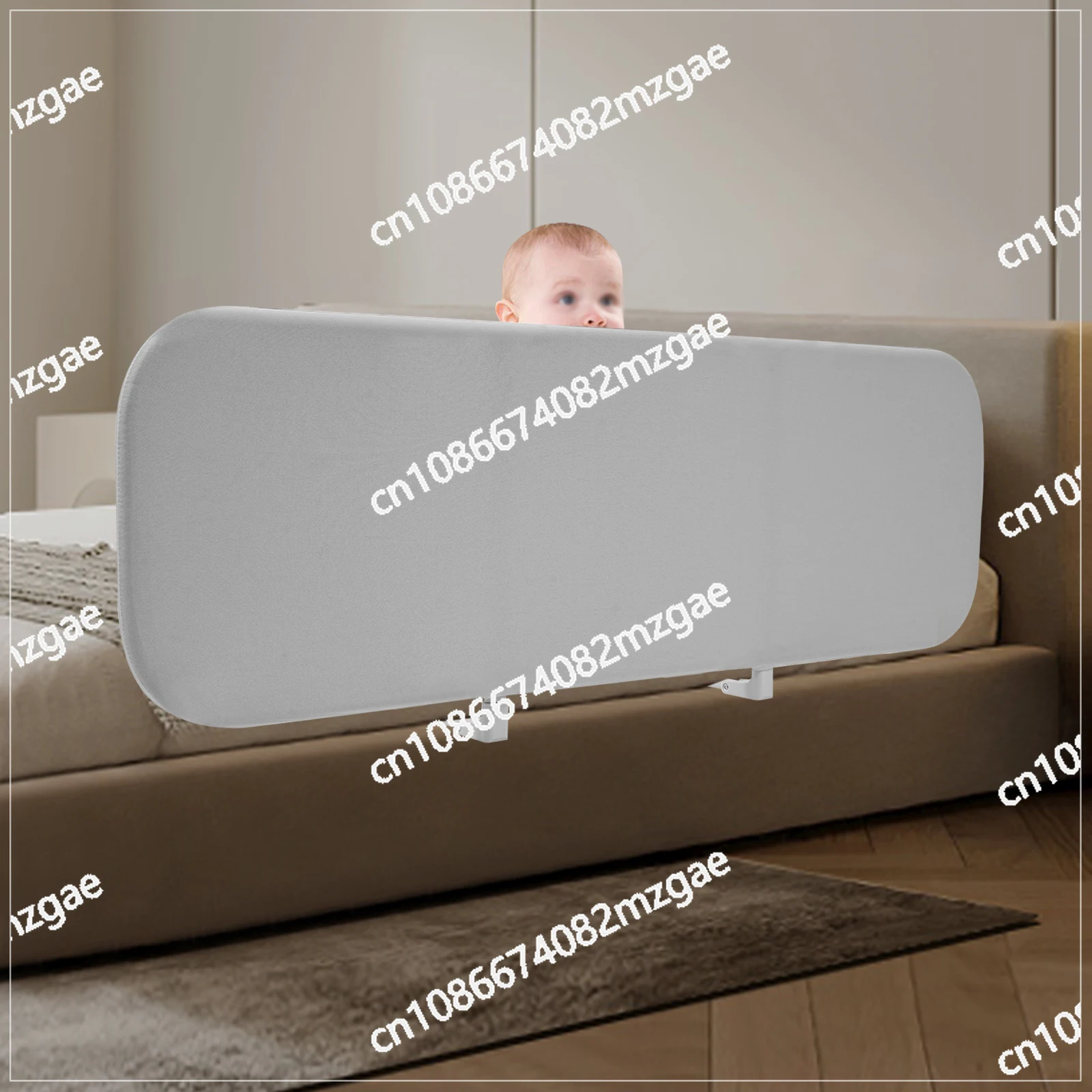 120cm Foldable Stainless Steel Bed Rail Guard,Gray Bed Rail Guard Bedside Mount,Bed Mattress 10-30cm for 95% of Bed Types