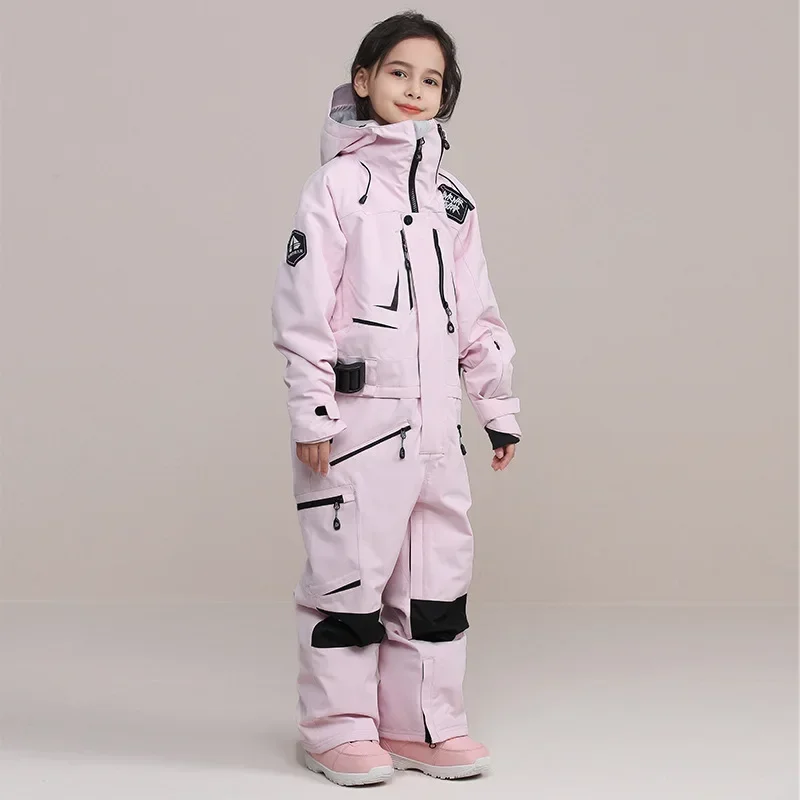 Children Ski Suit One Piece Boy Snow Sets Windproof Waterproof Warm Girl Jumpsuit Snowsuit Snowboard Skiing Suits Snow Clothes