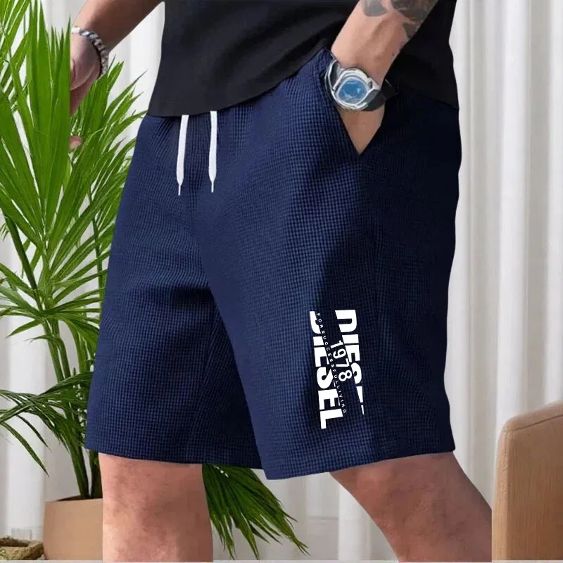 Summer Mens Sweatpants Print Casual Short Trouser Outdoor Jogging Sports Cycling Clothing Fashion Street Half Pants Beach Shorts