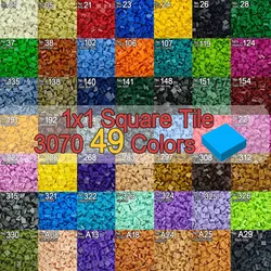 Square Tile 1x1 Building Block 3070 Pixel Art Painting QR Code Brick 3070b 30039 MOC Small Particle Toys Parts 300pcs/LOT