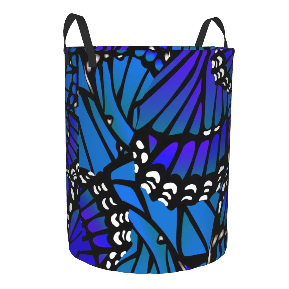 Waterproof Storage Bag Monarch Butterfly Blue Household Dirty Laundry Basket Folding Storage Bucket Clothes Toys Organizer