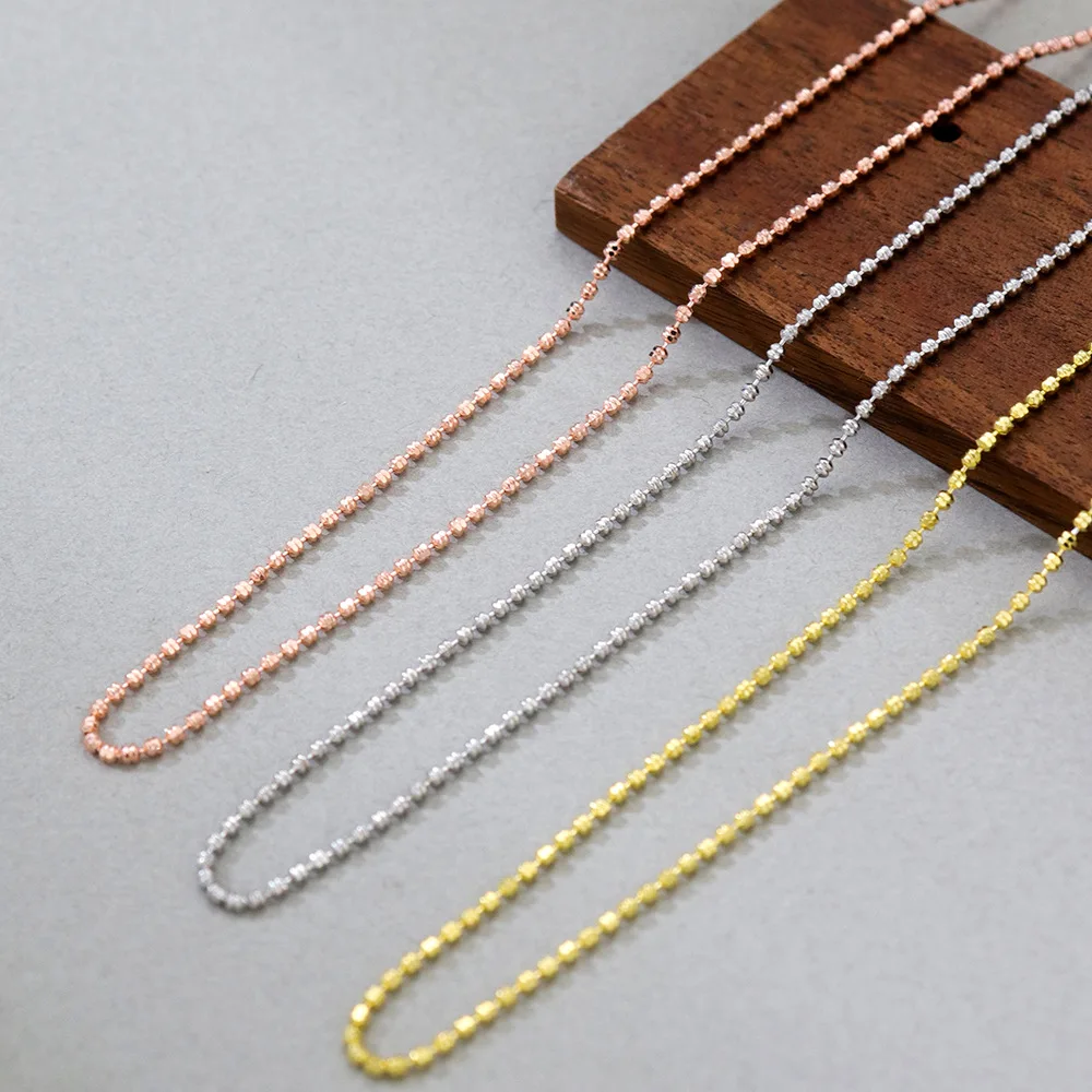 

S925 Sterling Silver Multi-Color Gold Plated Necklace for Women Dainty Layering Collarbone Chain Versatile DIY Jewelry