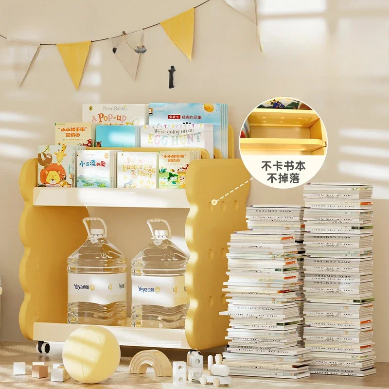 Large Desk Side Bookshelf Organizer Mobile Document Storage Rack Bookshelf Desk Storage Shelf Kid Picture Book Home Organizer