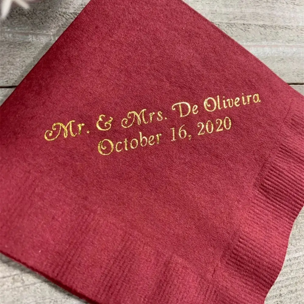 Personalized Napkins Wedding Personalized Cocktail Luncheon Guest Towels Hand Towel Available Anniversary Monogram Custom Printe