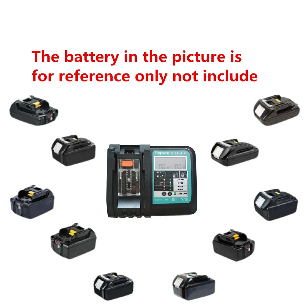 

Зарядное устройство для литий-ионного аккумулятора с ЖК-дисплеем 3А для Makita 14,4 В 18 В BL1815 BL1830 BL1840 BL1415 Bl1430 DC18RC DC18RA, литий-ионное зарядное устройство с вилкой европейского стандарта, новинка