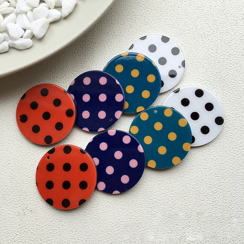 

10 шт. модных круглых акриловых подвесок-шармов в форме точки для ожерелий, серег, ювелирных изделий, коннекторы, аксессуары для изготовления украшений своими руками