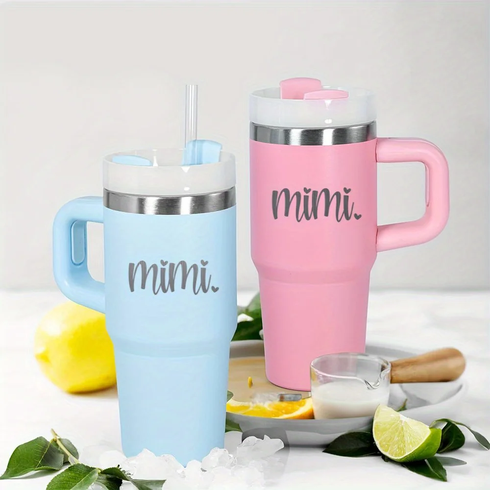 

Термокружка объемом 14oz ручкой, вакуумная термокружка из нержавеющей стали 304, портативная бутылка для воды, дорожная кружка, подарки для мамы, бабушки и прабабушки, подарки на День матери.